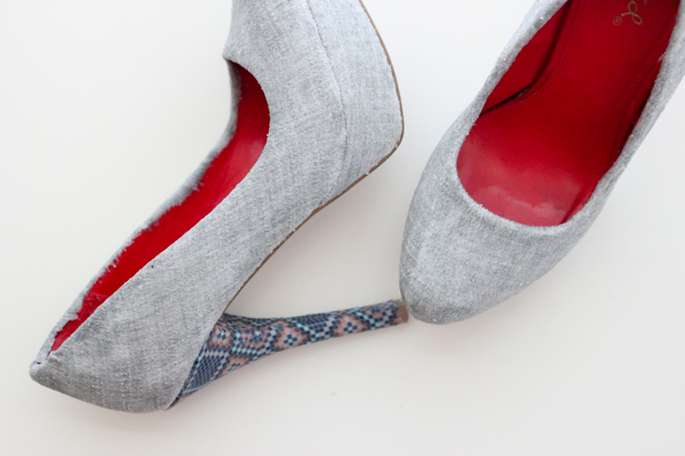 TUTORIAL: How to wrap shoes with fabric!! 