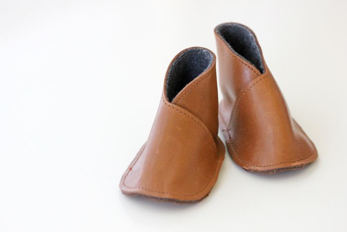 leather baby booties