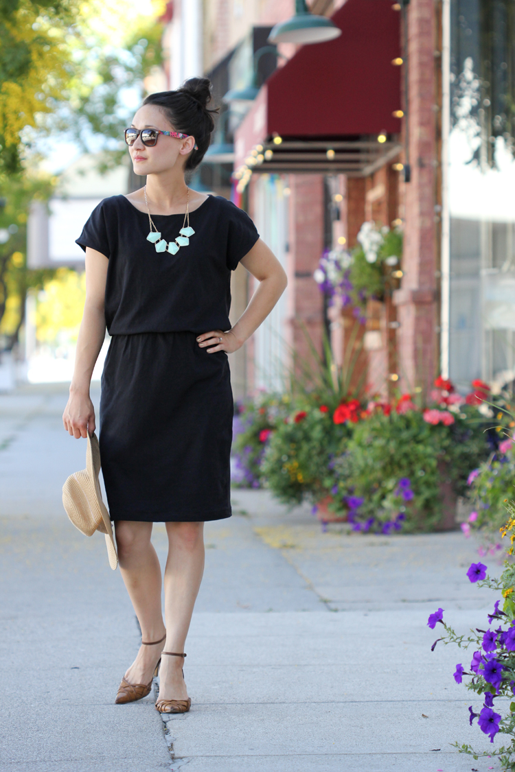 Little Black Slouch Dress - Delia Creates