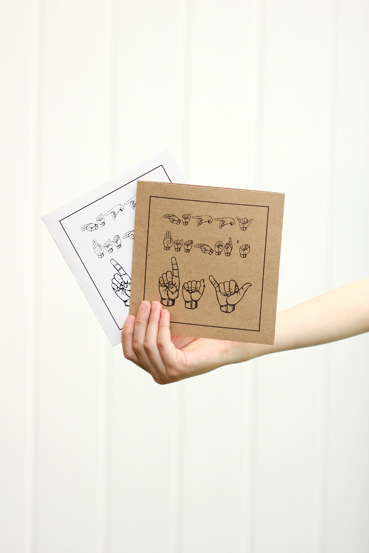 Sign Language Father's Day Card - free printables - Delia Creates