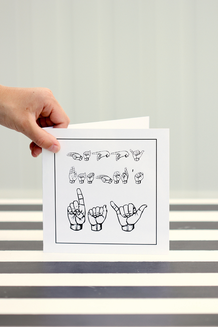 Sign Language Father's Day Card - free printables - Delia Creates