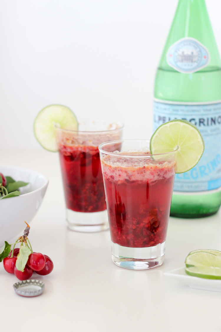Cherry Lime Mocktail Fauxjitos - Delia Creates