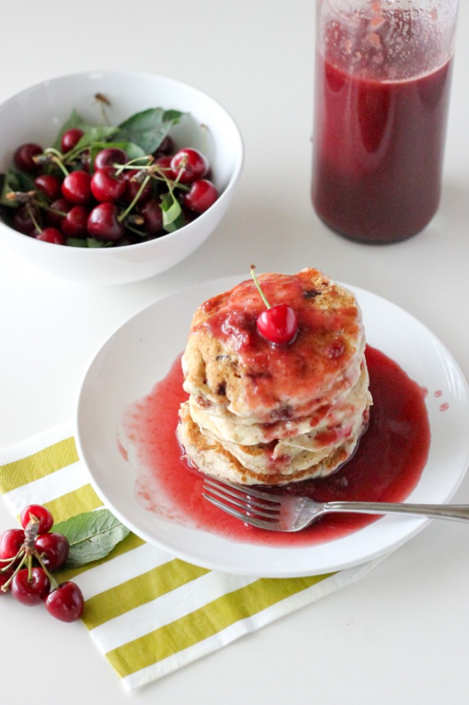 Cherry Pancake Syrup + Vegan Cherry Banana Pancakes