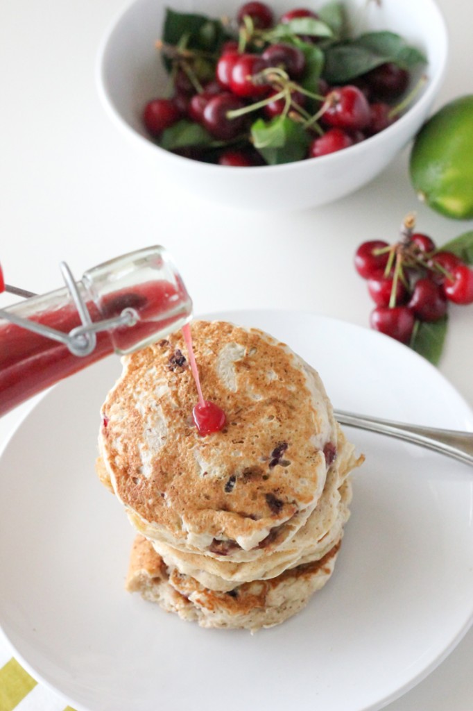 Cherry Pancake Syrup + Vegan Cherry Banana Pancakes
