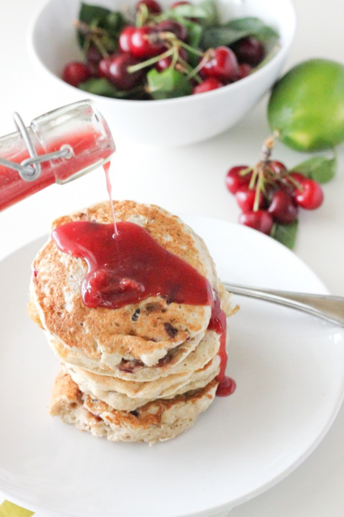 Cherry Pancake Syrup + Vegan Cherry Banana Pancakes