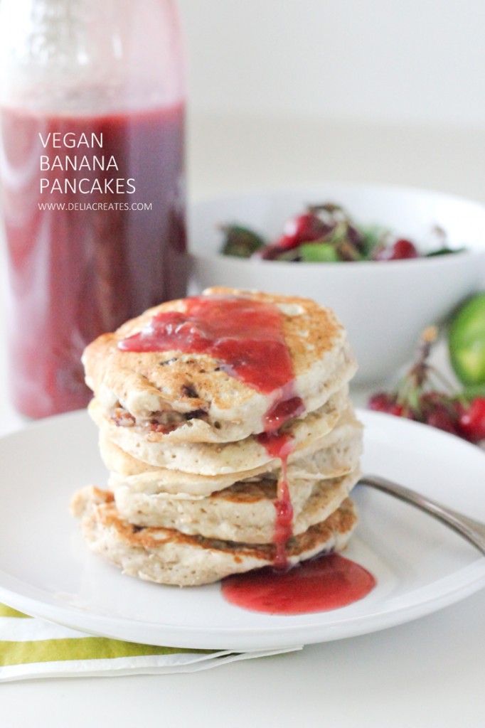 Cherry Pancake Syrup + Vegan Cherry Banana Pancakes