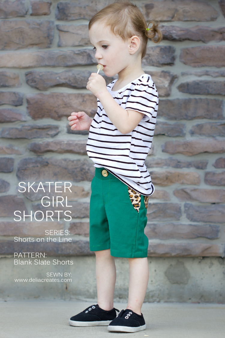 Little girl skater shorts/bermudas - Delia Creates