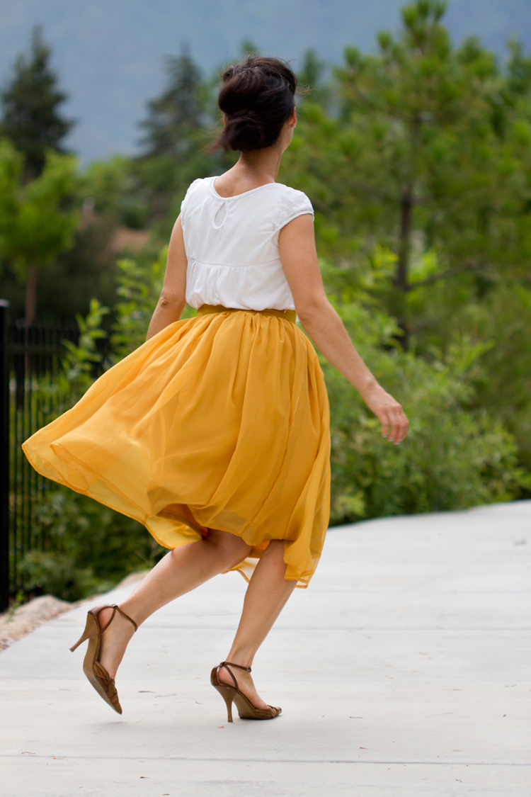 Chiffon maxi skirt pattern top