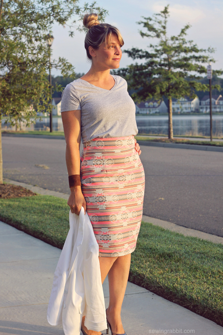 Pleated Pencil Skirt Re-mix with The Sewing Rabbit - Delia Creates