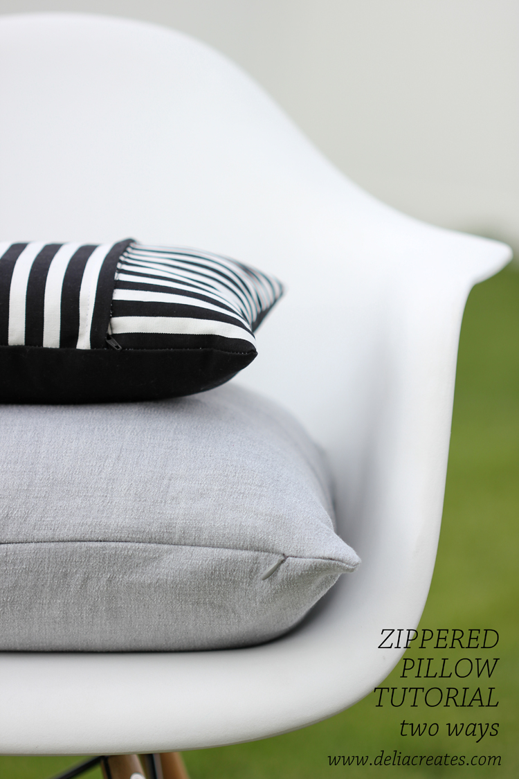 Zippered Pillow TUTORIAL Two Ways - Delia Creates