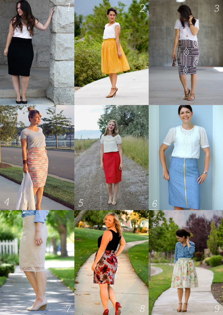Pleated Pencil Skirt Pattern Re-Mix ROUND UP - Delia Creates