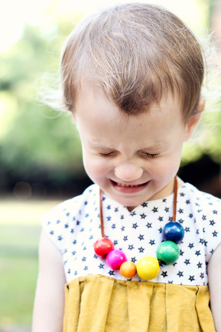 Kids Necklace, Crystal With Antique Gold (Heart) Pendant, Black