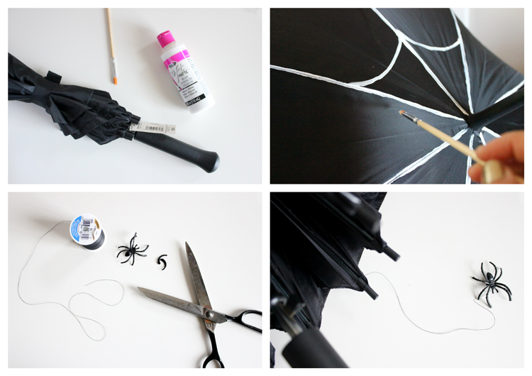 DIY Spiderweb Umbrella (Delia Creates)