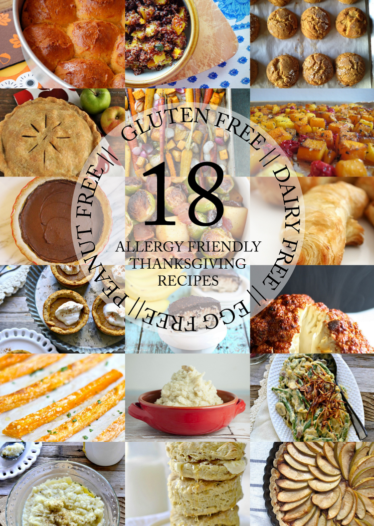 18 Allergy Friendly Thanksgiving Recipes - Gluten, dairy, egg, and peanut FREE! // Delia Creates