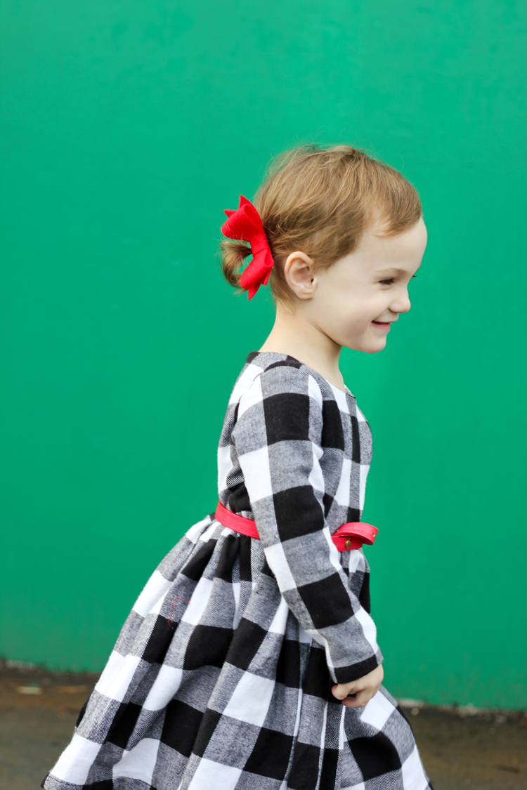 Black White Plaid Holiday Dress