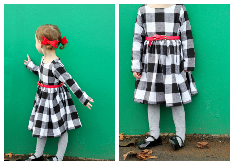Black and White Plaid Holiday Dress // Delia Creates