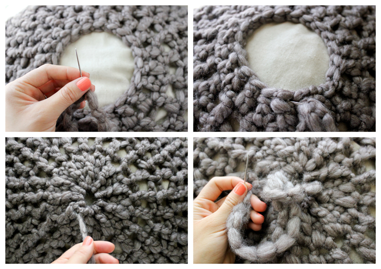 Crocheted Floor Cushions - Free pattern & Tutorial // Delia Creates