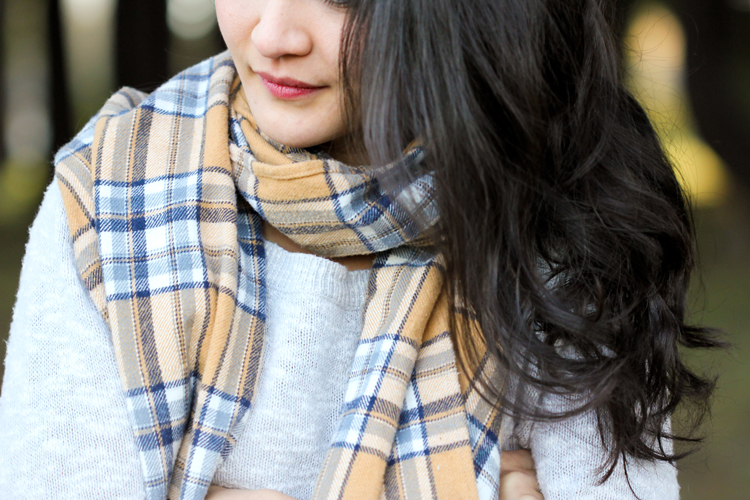 Plaid Flannel Scarf for Women