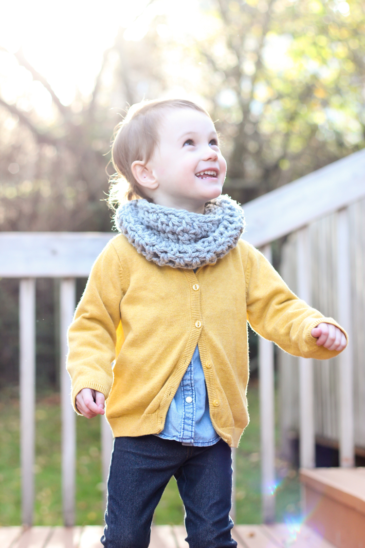 Crocheted Toddler Cowl Scarf Free Pattern