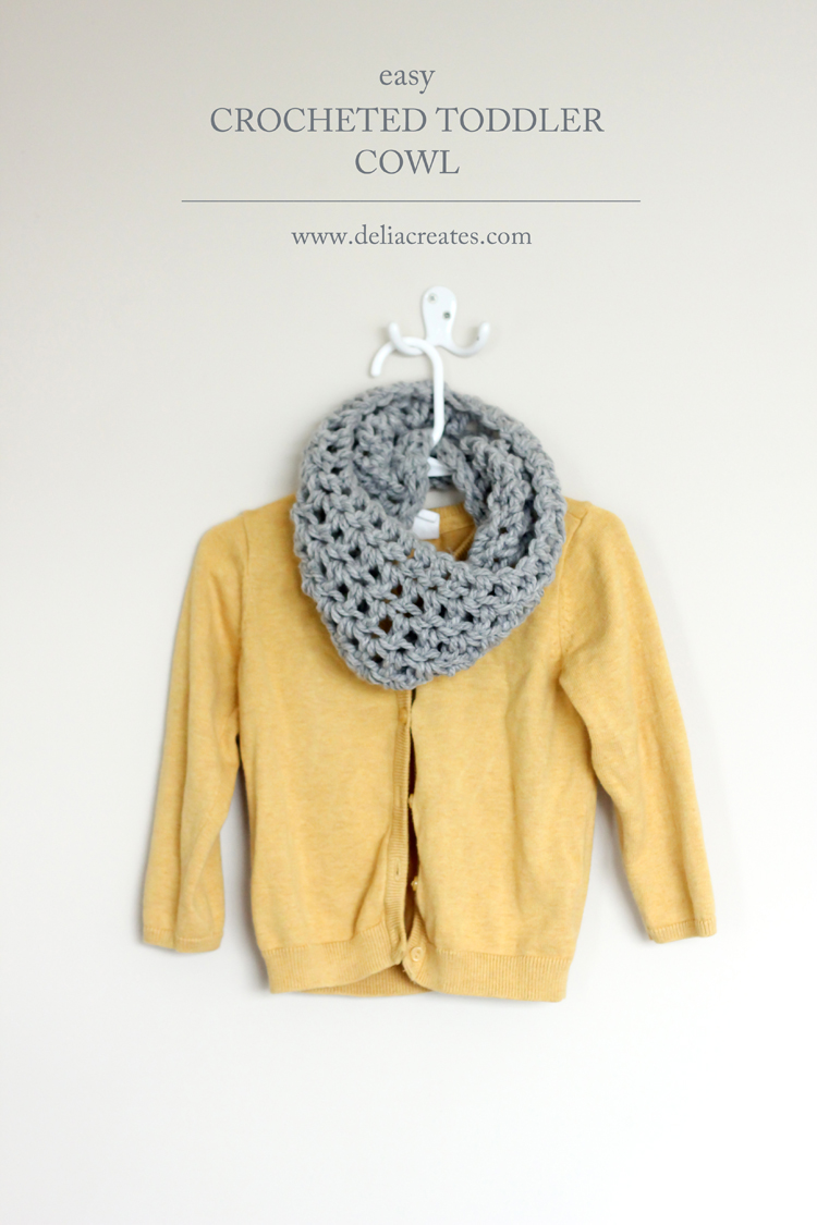 Crocheted Toddler Cowl Scarf - Free Pattern // Delia Creates