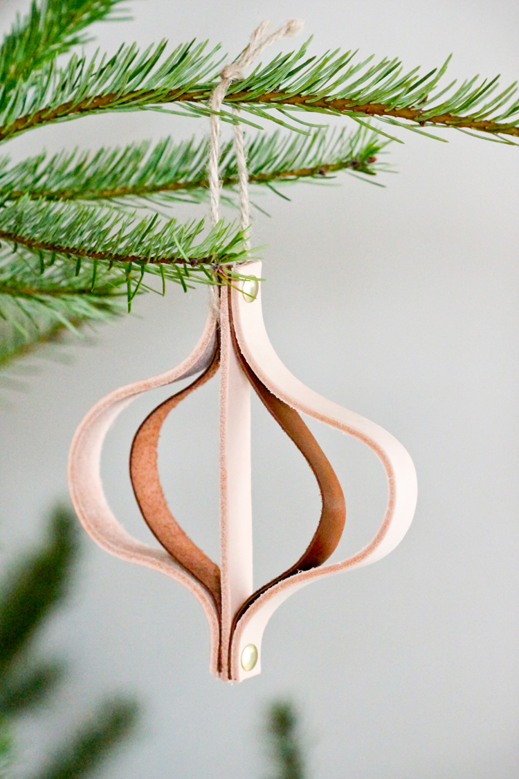 Leather Christmas Ornament // Delia Creates