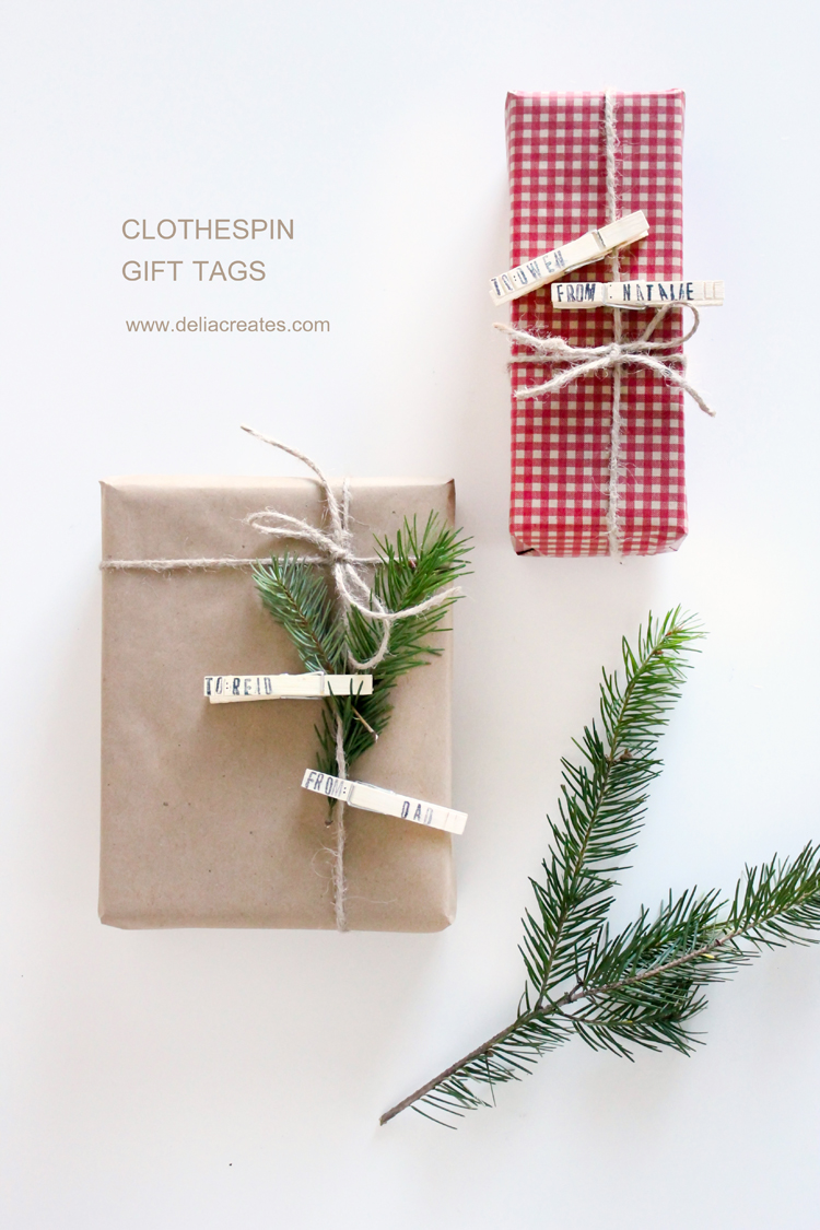 Clothespin Gift Tags // Delia Creates