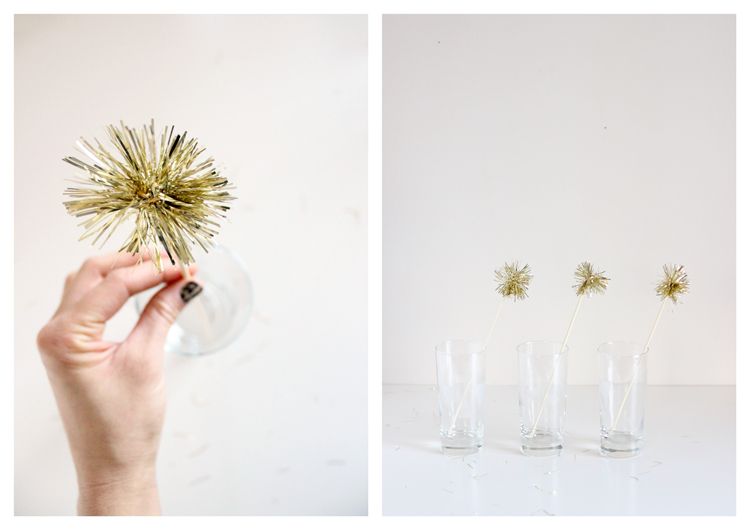 Super easy DIY Tinsel New Year's Eve projects // Delia Creates