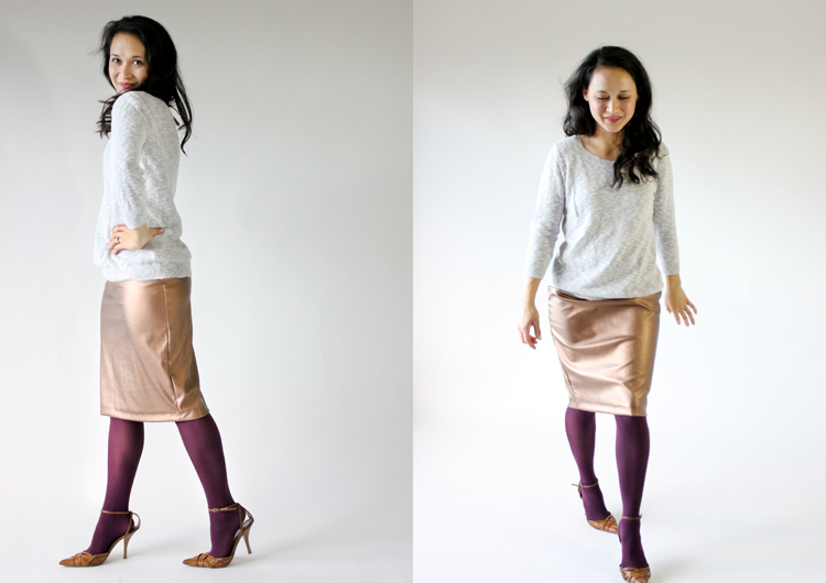 Pencil skirt made from Girl Charlee Vegan Leather...big giveaway on www.deliacreates.com!