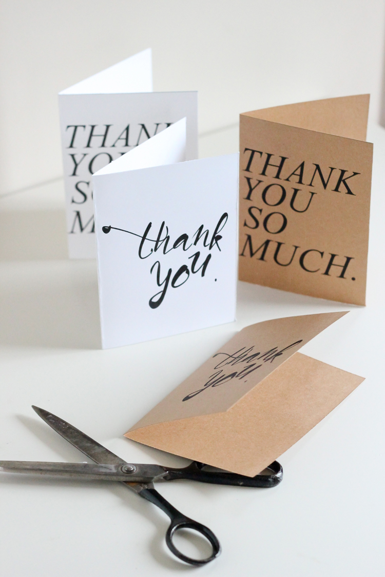Free Thank You Card Printables // Delia Creates