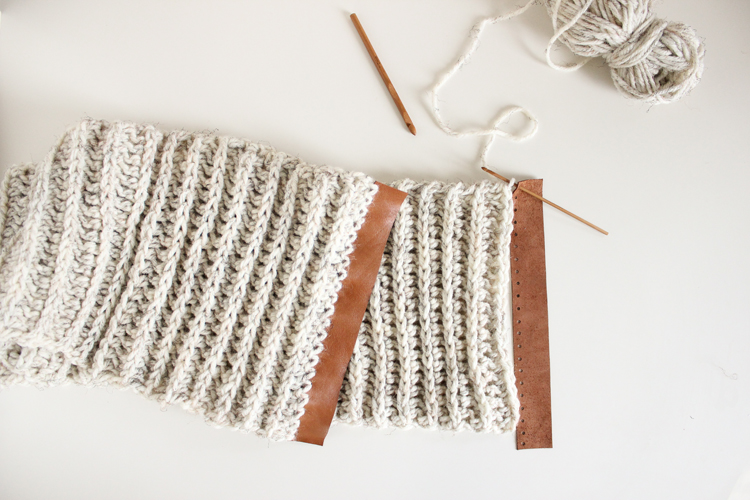 Crochet Leather Snap Scarf - Free Pattern and Tutorial! // Delia Creates