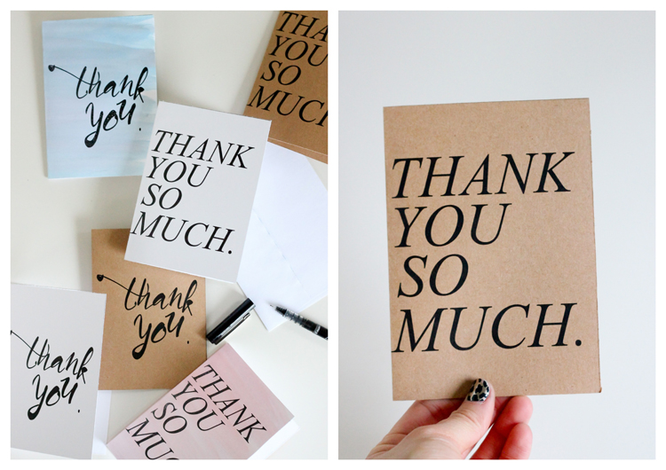 Free Thank You Card Printables // Delia Creates