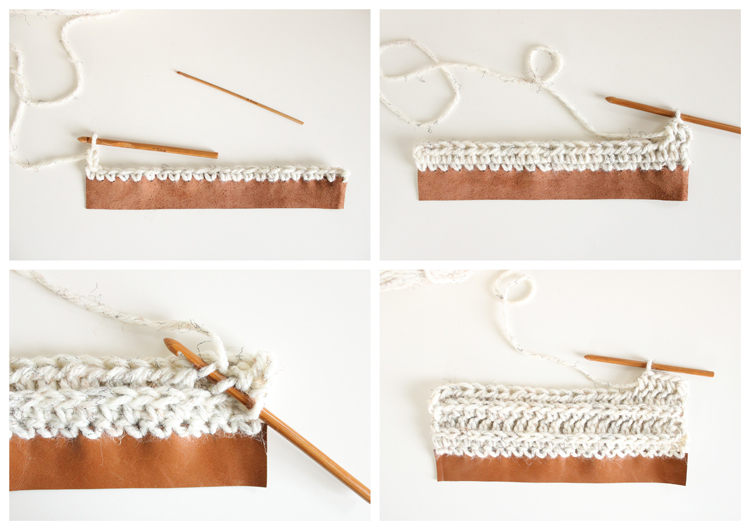 Crochet Leather Snap Scarf - Free Pattern and Tutorial!  // Delia Creates