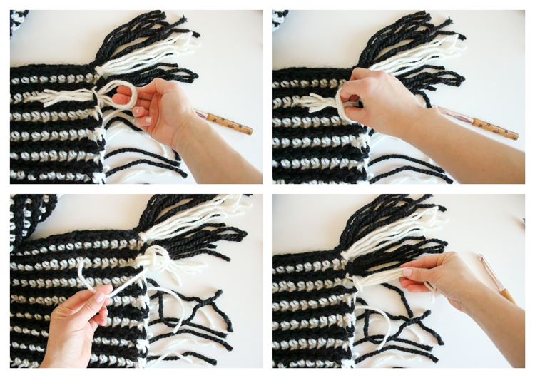 Striped Ribbed Fringe Scarf - Free Crochet Pattern // Delia Creates