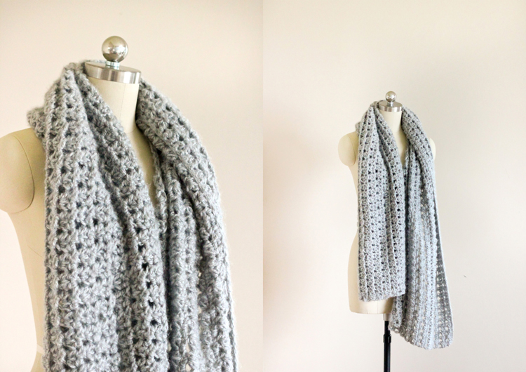 Crochet Shawl Scarf (Free Pattern) // Delia Creates