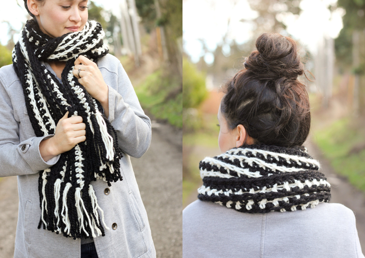 Striped Ribbed Fringe Scarf – Free Crochet Pattern