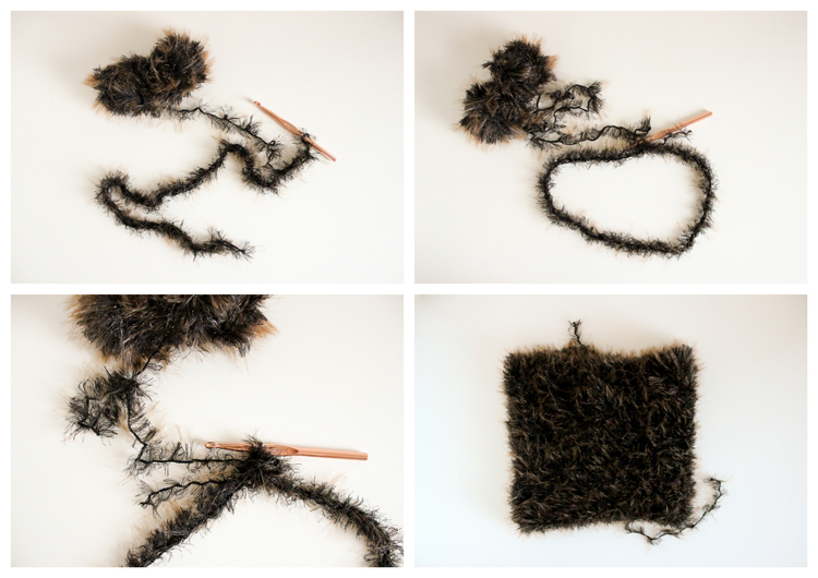 Crocheted Fur Scarf...free crochet pattern made using pelt yarn!  // Delia Creates