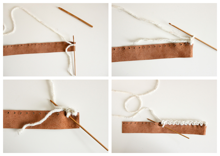 Crochet Leather Snap Scarf - Free Pattern and Tutorial! // Delia Creates