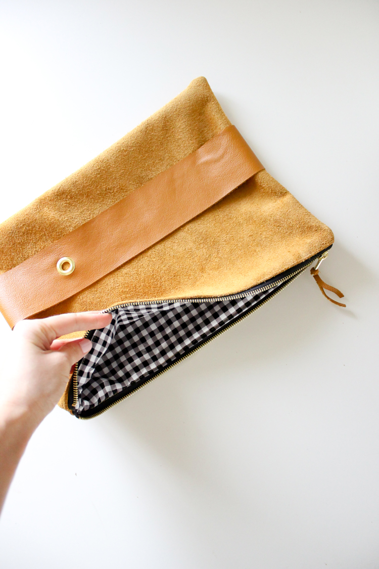 DIY Leather Strap Clutch Tutorial // Delia Creates