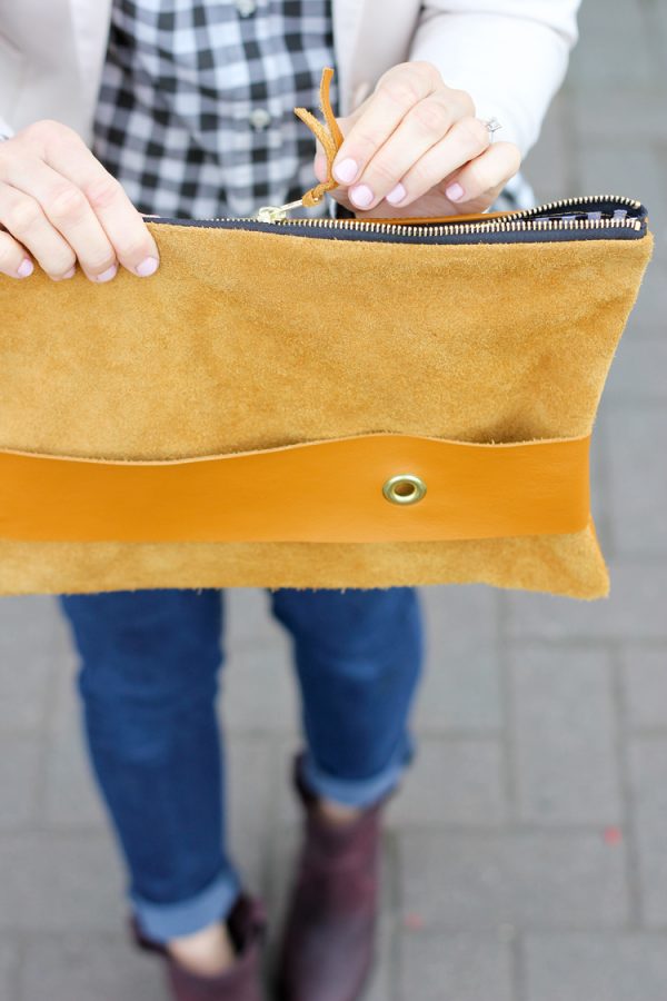 DIY Leather Strap Clutch Tutorial + Giveaway