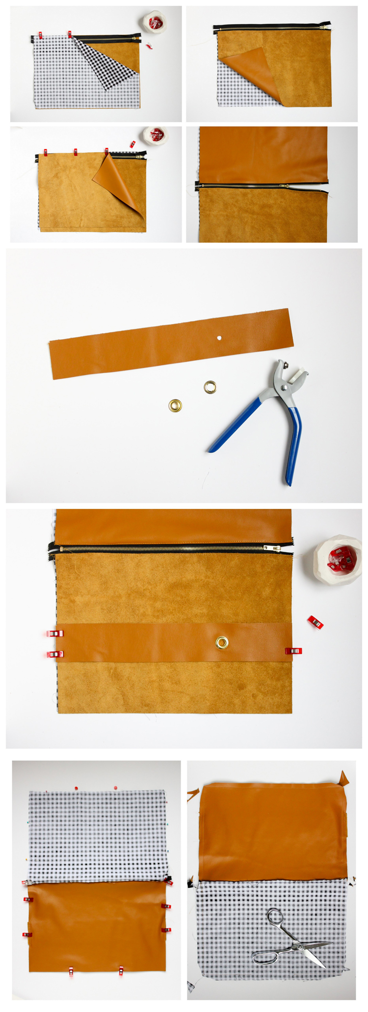 DIY Leather Strap Clutch Tutorial // Delia Creates
