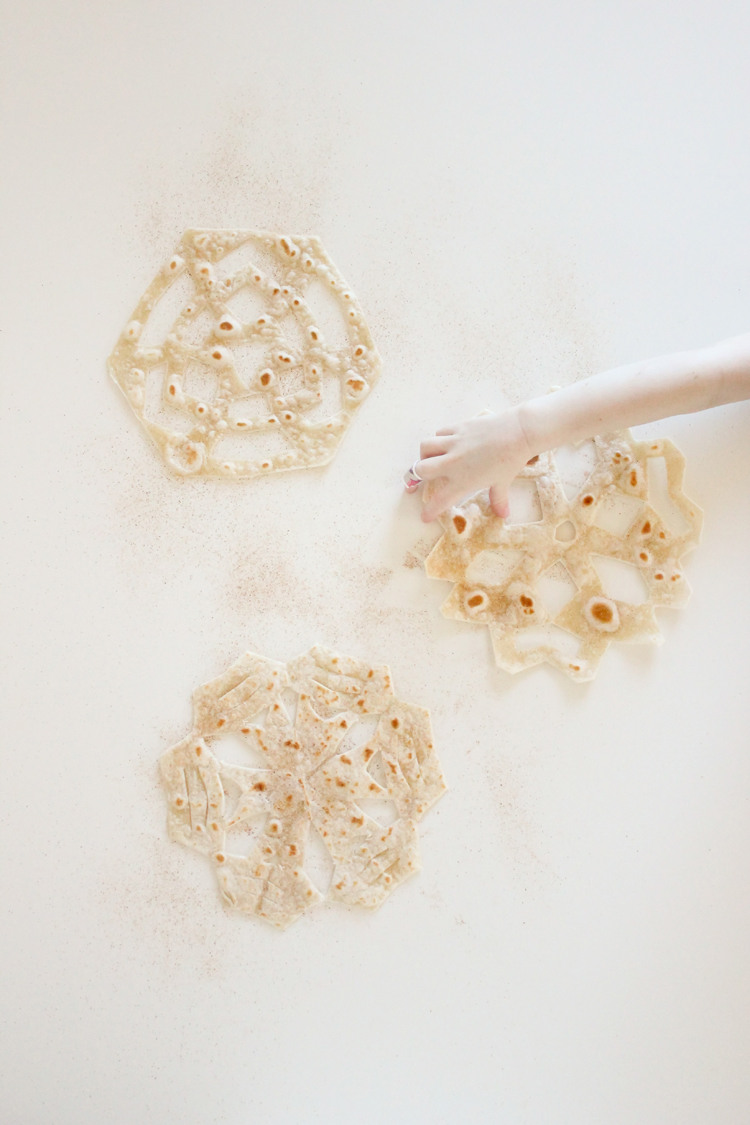 Easy Snowflake Tortillas // Delia Creates