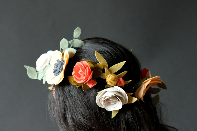 hair accessory hair crown felt succulents felt flower girl flower wreath COCO FLOWER CROWN Pdf Pattern digital download,
