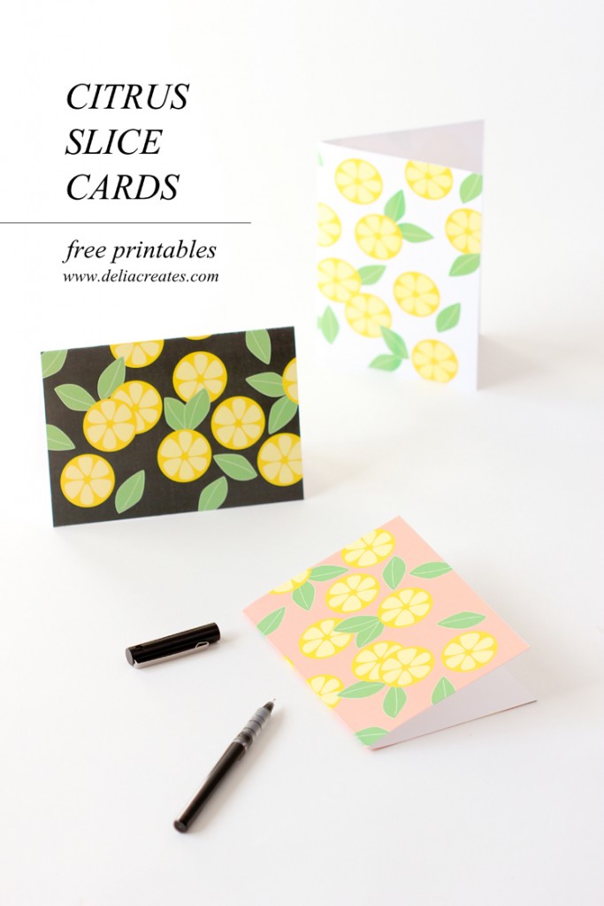 Citrus Slice Cards Free Printables