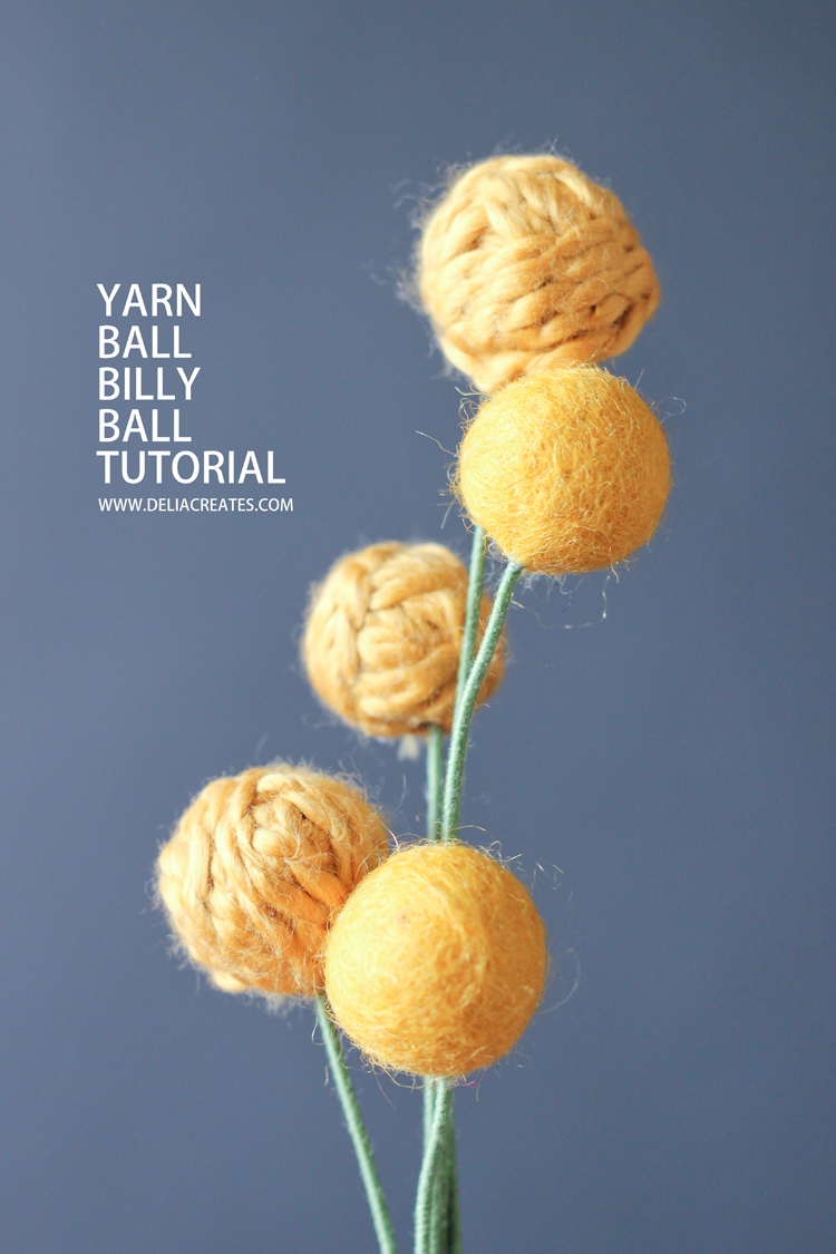 Yarn Billy Ball Flower Tutorial // Delia Creates