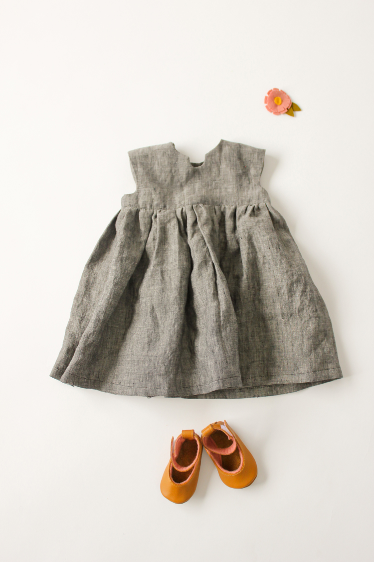 Geranium Dress and Natty Jane leather baby shoes // Delia Creates