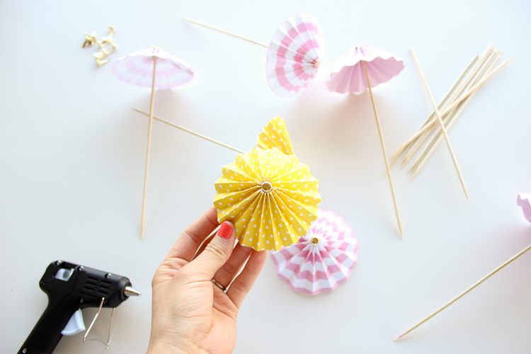 DIY drink umbrellas, made from scrapbook paper // Delia Creates