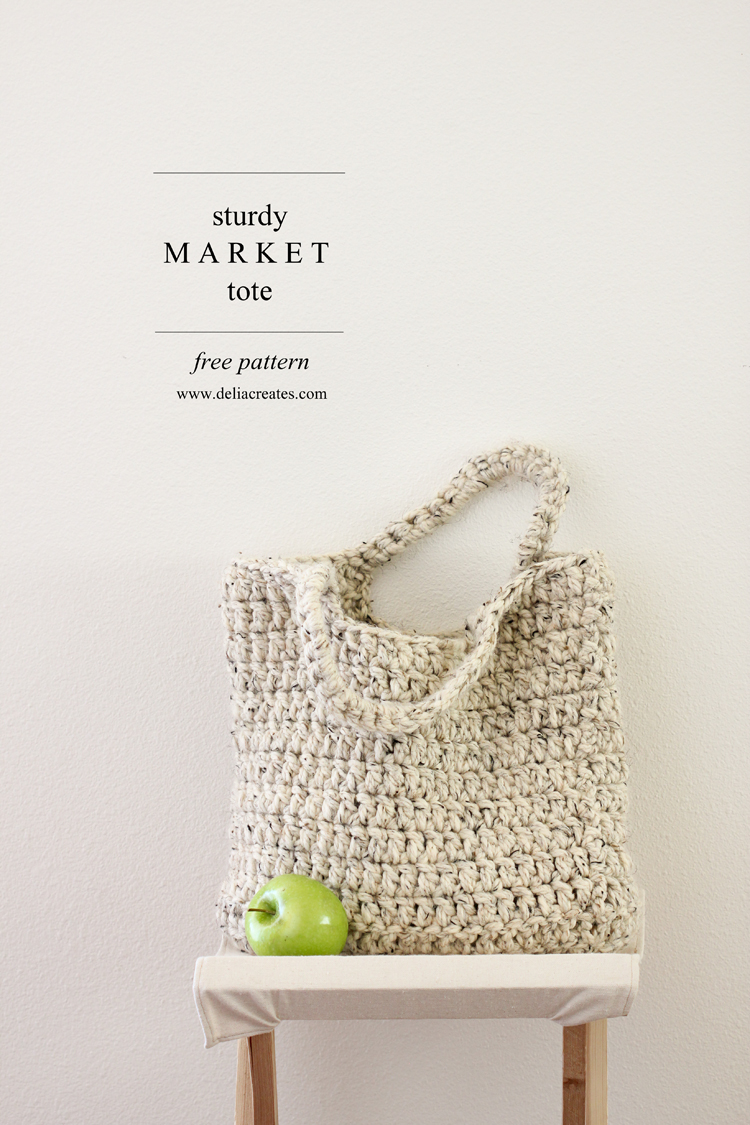 FREE crochet pattern : sturdy market tote // Delia Creates