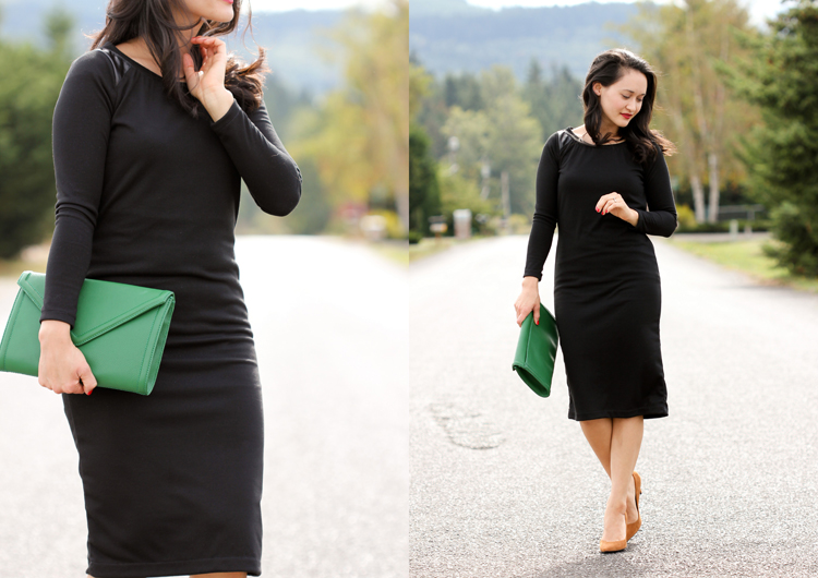 Long Sleeved Little Black Dress // Delia Creates