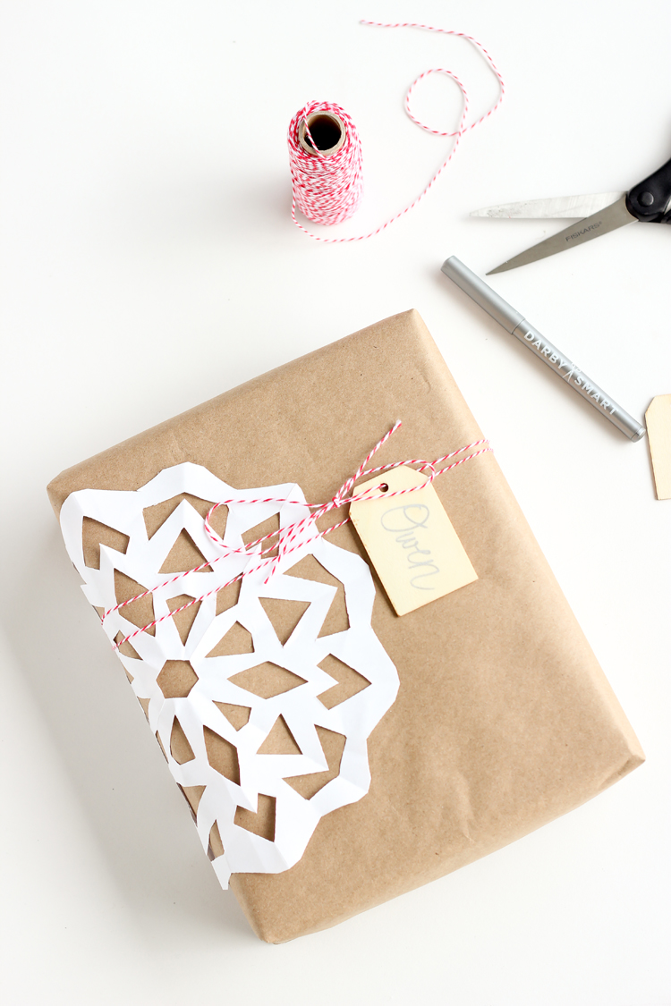 Three easy ways to dress up kraft wrapping paper with copy paper! // Delia Creates