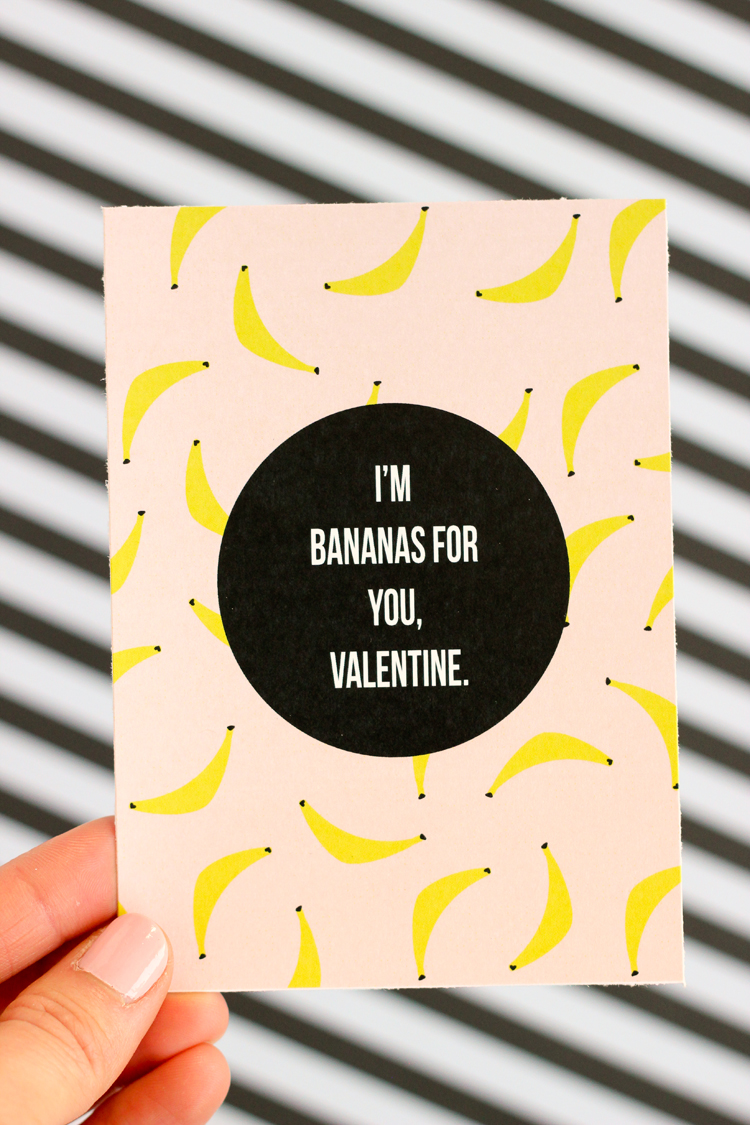 Banana Valentine - FREE PRINTABLE // www.deliacreates.com